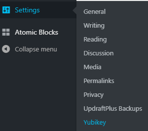 Ajustes yubikey