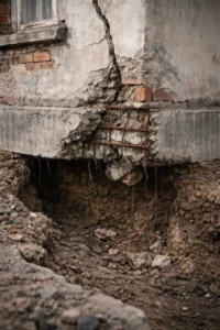 Lavado de terreno bajo cimentación