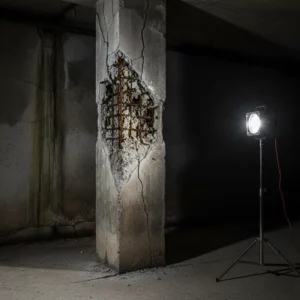 Pilar hormigon armado deteriorado